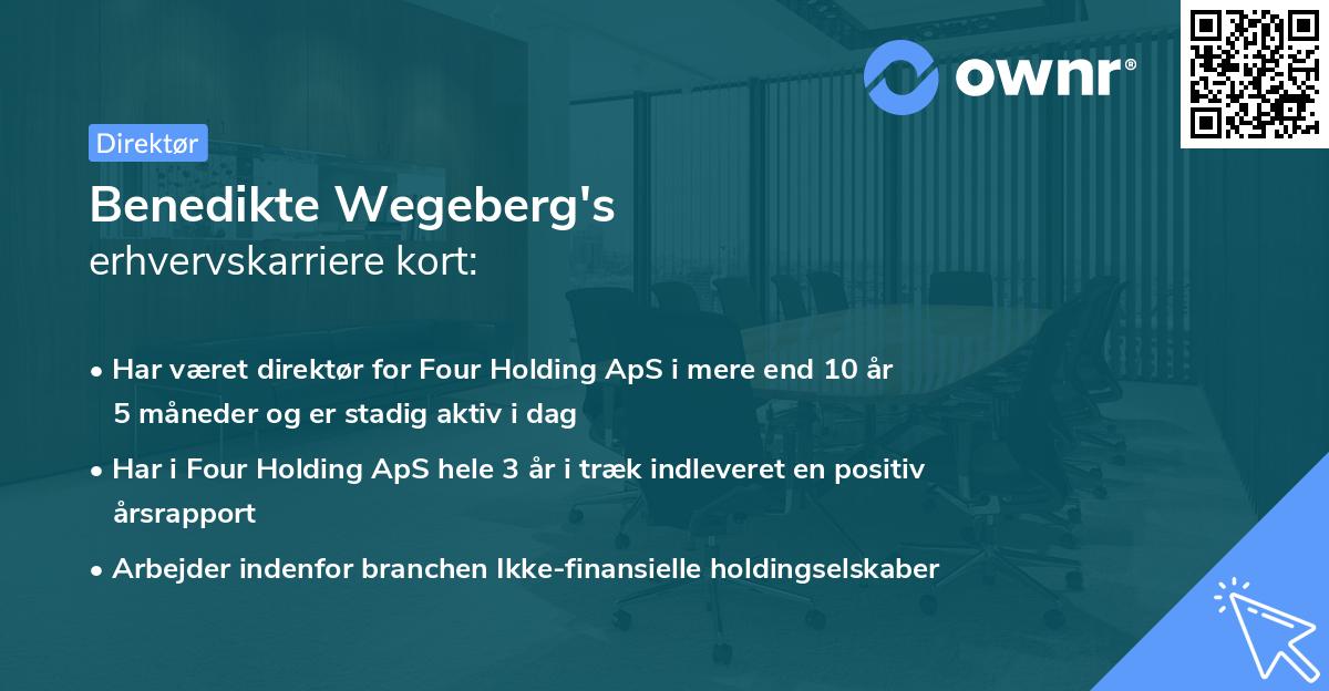 Benedikte Wegeberg's erhvervskarriere kort