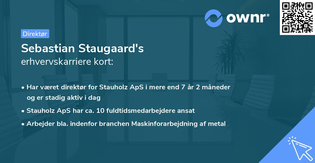 Sebastian Staugaard's erhvervskarriere kort