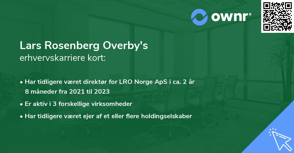 Lars Rosenberg Overby's erhvervskarriere kort