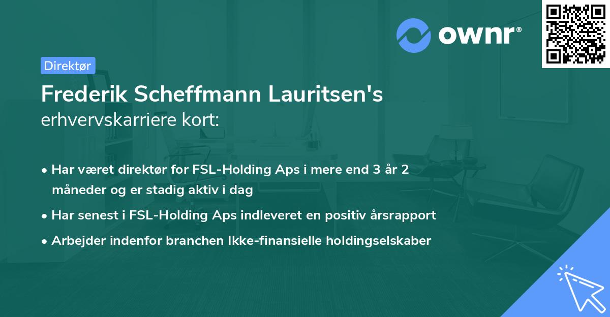 Frederik Scheffmann Lauritsen's erhvervskarriere kort