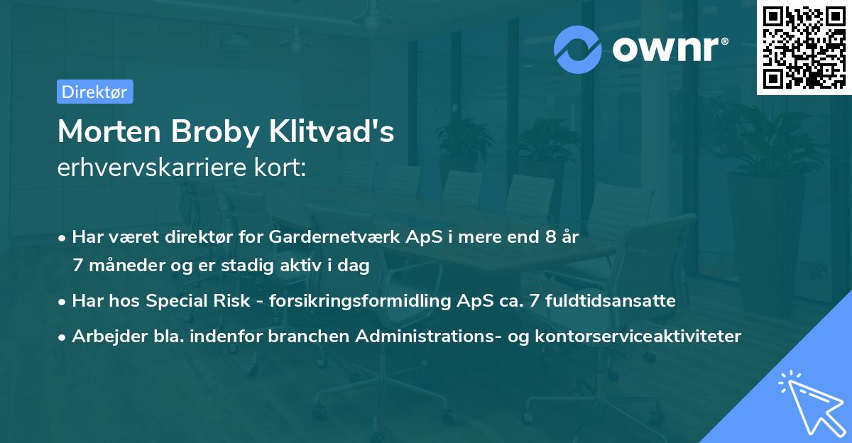 Morten Broby Klitvad's erhvervskarriere kort