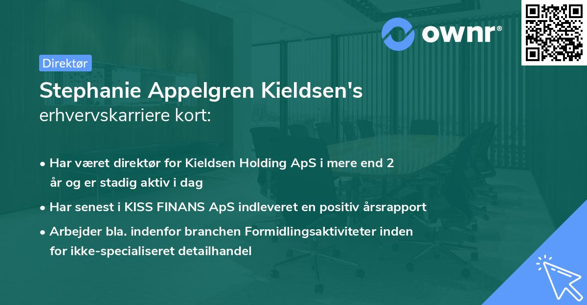 Stephanie Appelgren Kieldsen's erhvervskarriere kort