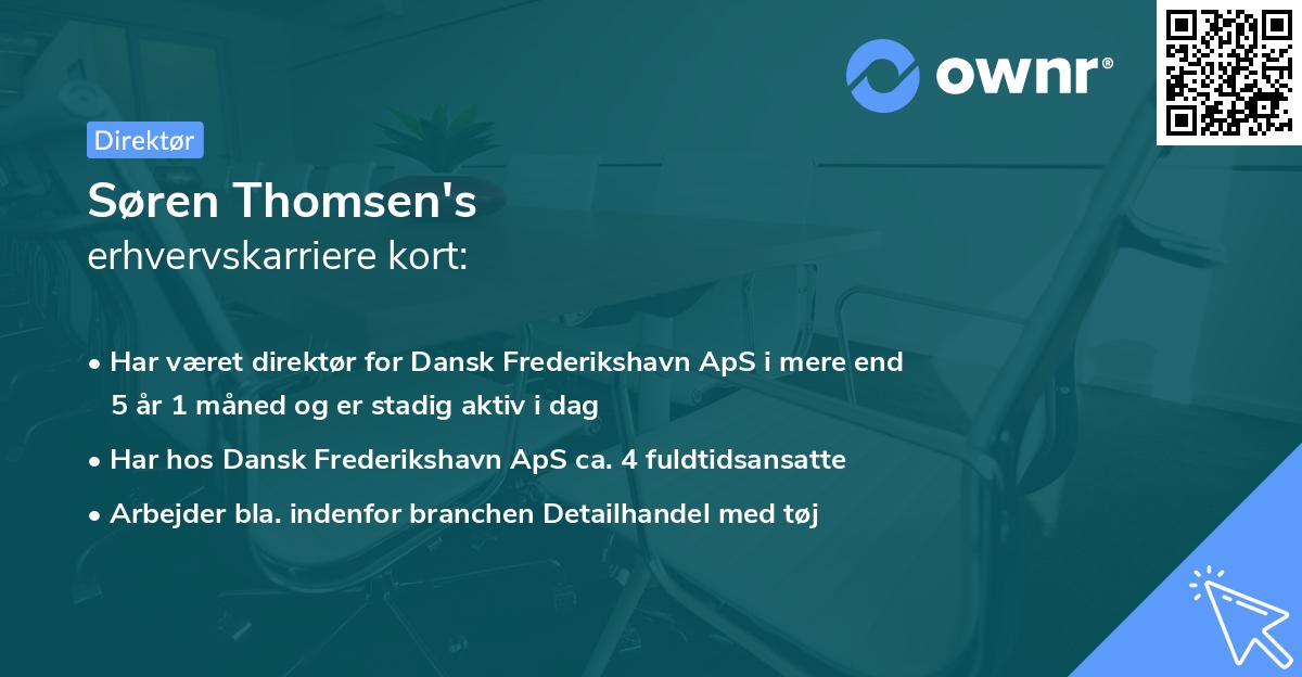 Søren Thomsen's erhvervskarriere kort