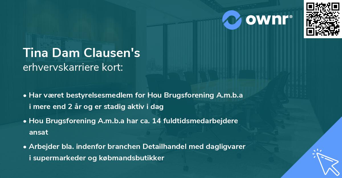 Tina Dam Clausen's erhvervskarriere kort
