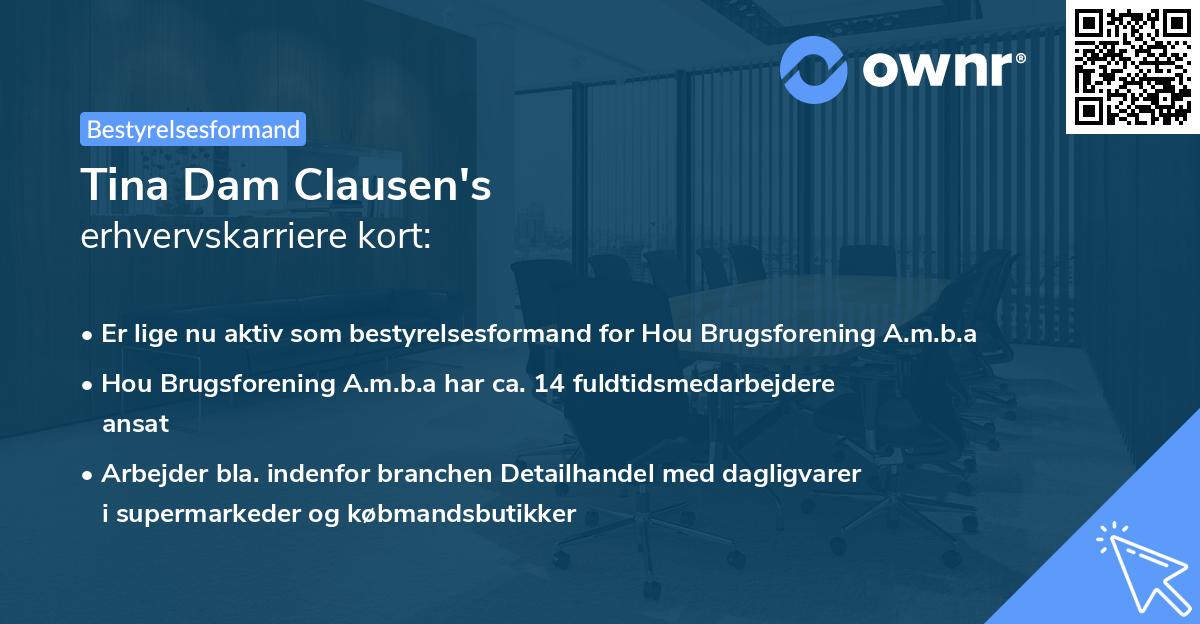 Tina Dam Clausen's erhvervskarriere kort