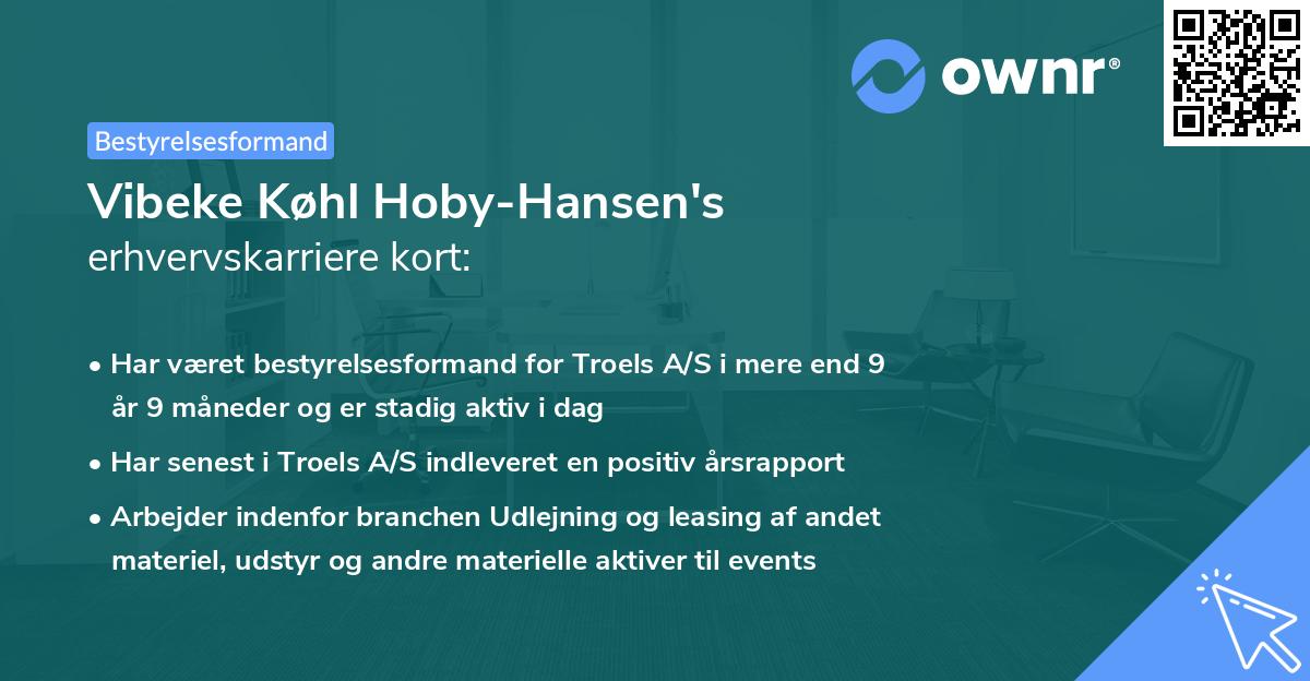 Vibeke Køhl Hoby-Hansen's erhvervskarriere kort