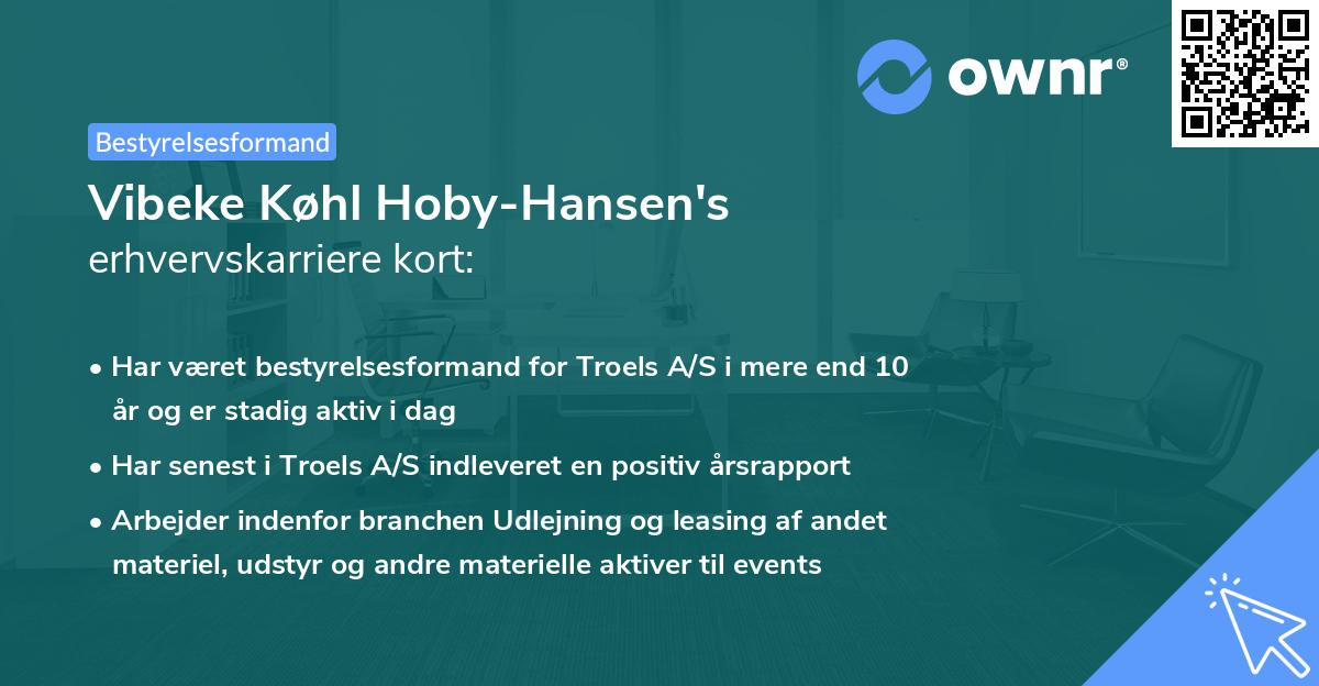 Vibeke Køhl Hoby-Hansen's erhvervskarriere kort