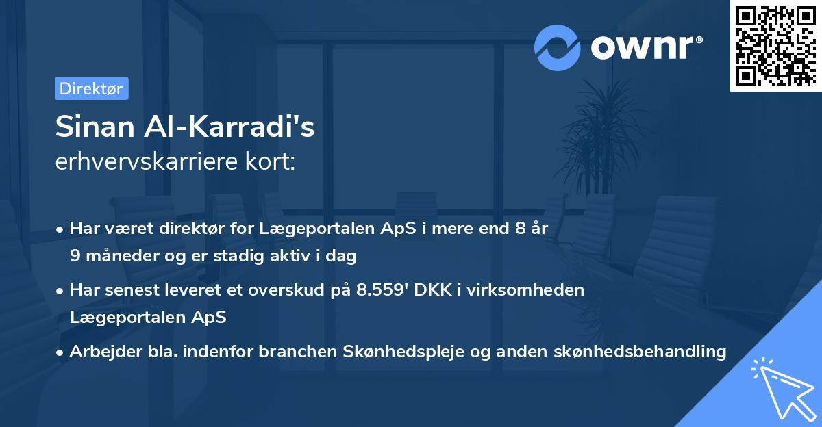Sinan Al-Karradi's erhvervskarriere kort