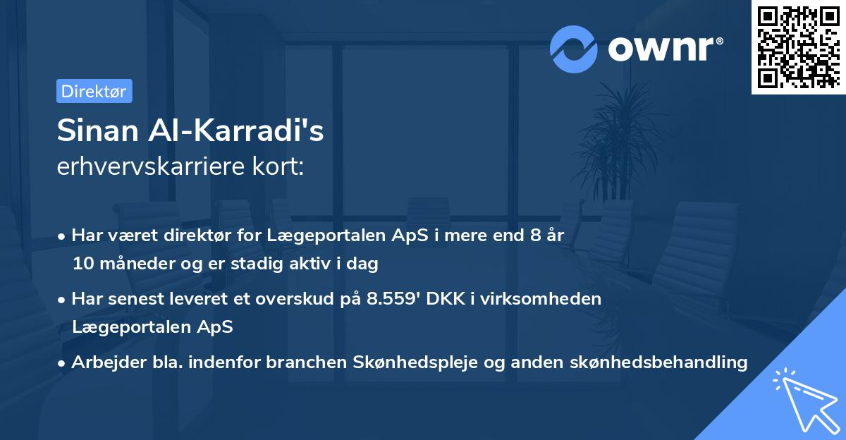 Sinan Al-Karradi's erhvervskarriere kort