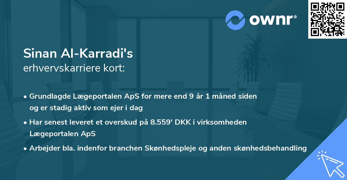 Sinan Al-Karradi's erhvervskarriere kort