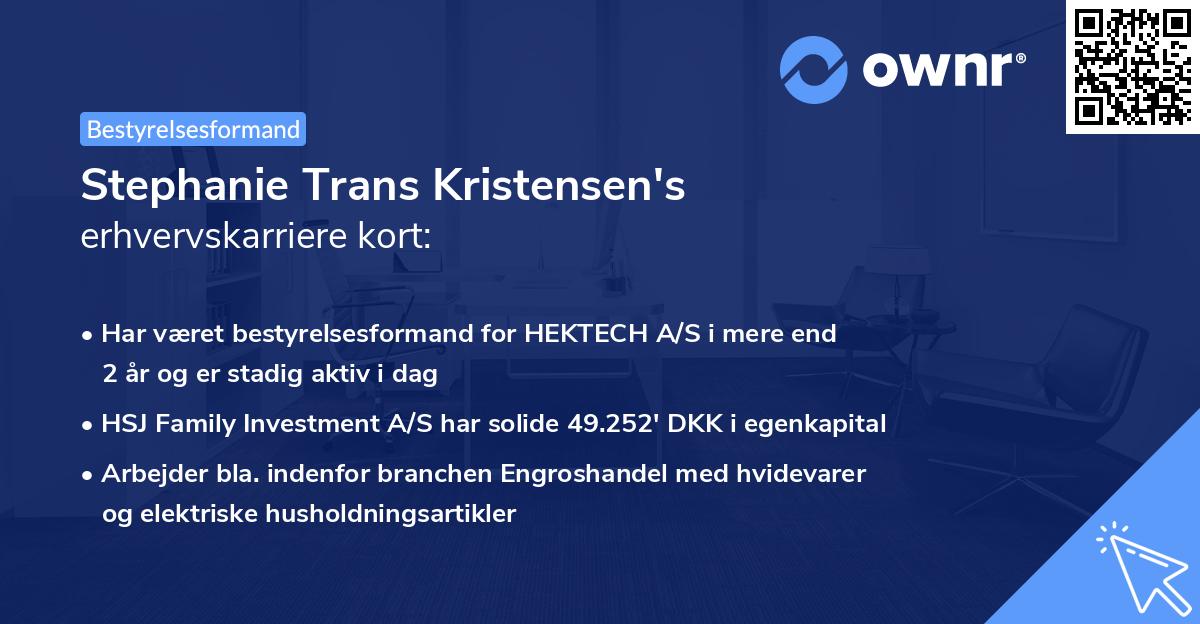 Stephanie Trans Kristensen's erhvervskarriere kort