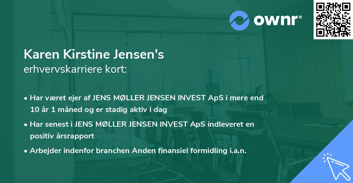 Karen Kirstine Jensen's erhvervskarriere kort