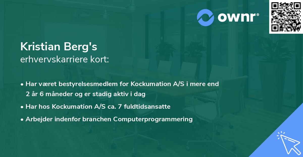 Kristian Berg's erhvervskarriere kort