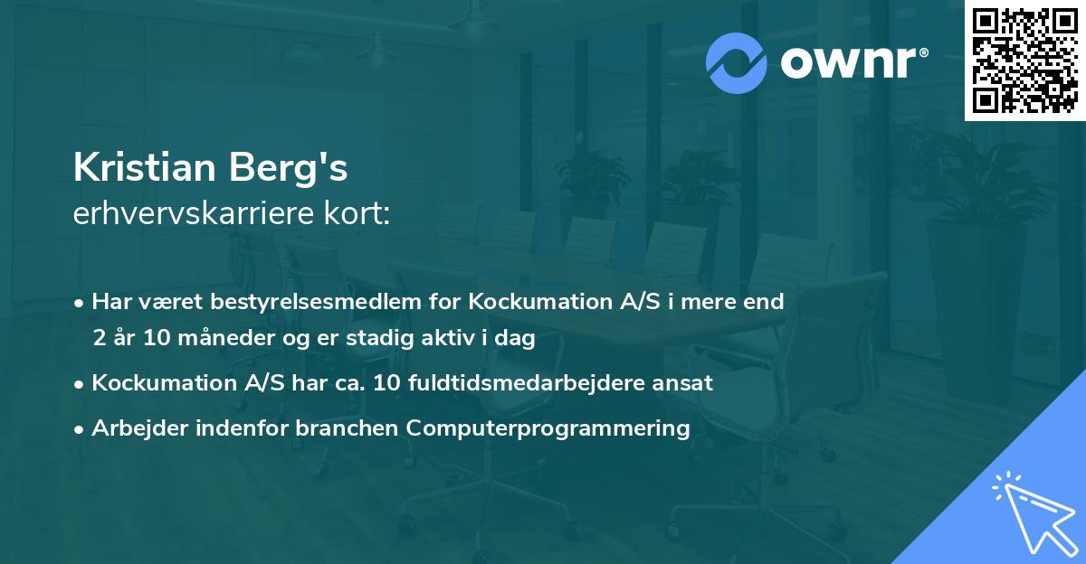 Kristian Berg's erhvervskarriere kort