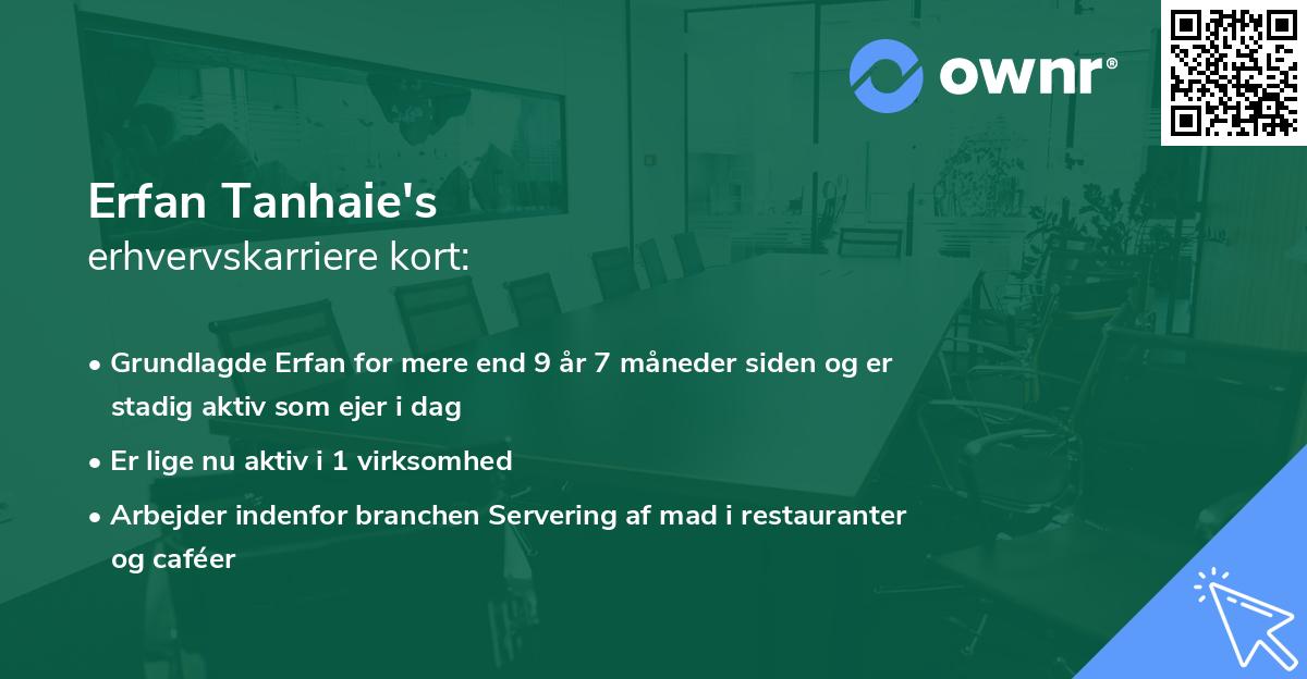 Erfan Tanhaie's erhvervskarriere kort