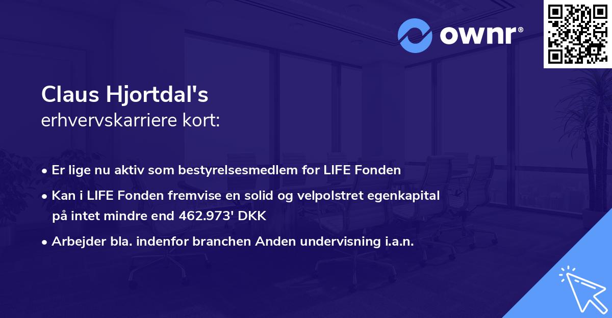 Claus Hjortdal's erhvervskarriere kort