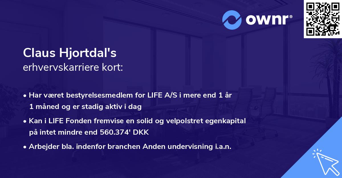 Claus Hjortdal's erhvervskarriere kort