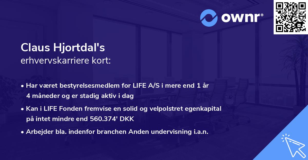 Claus Hjortdal's erhvervskarriere kort