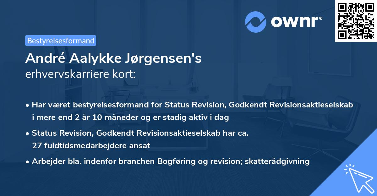 André Aalykke Jørgensen's erhvervskarriere kort