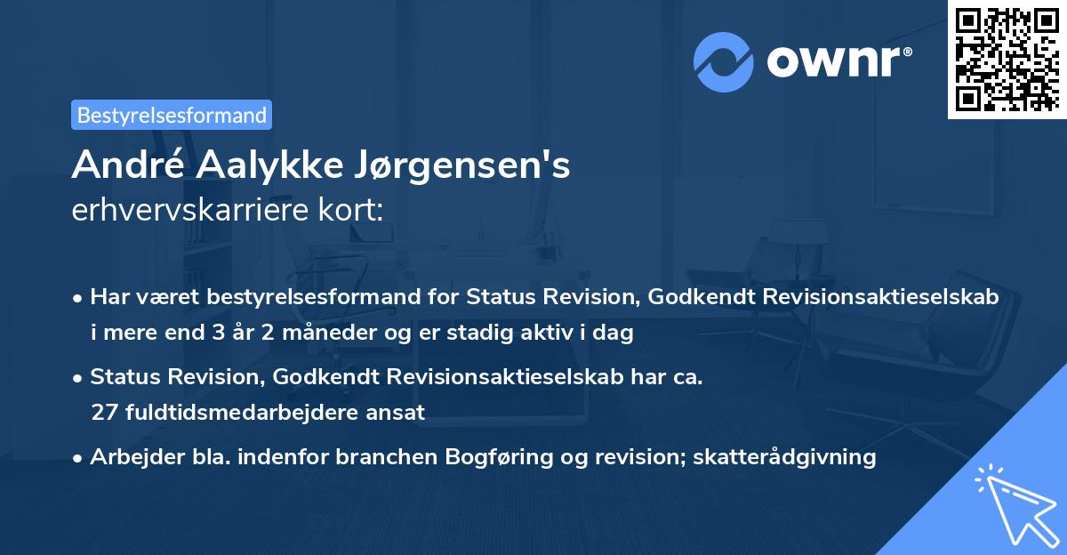André Aalykke Jørgensen's erhvervskarriere kort