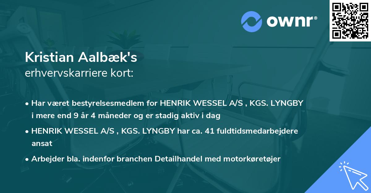 Kristian Aalbæk's erhvervskarriere kort