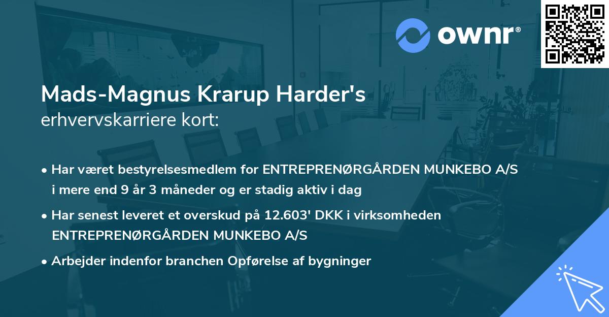 Mads-Magnus Krarup Harder's erhvervskarriere kort
