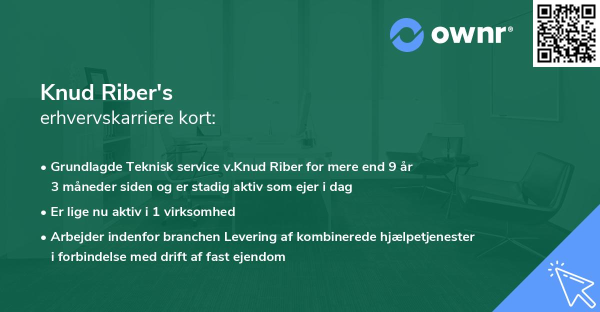 Knud Riber's erhvervskarriere kort