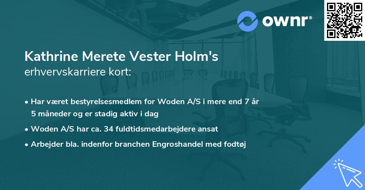 Kathrine Merete Vester Holm's erhvervskarriere kort