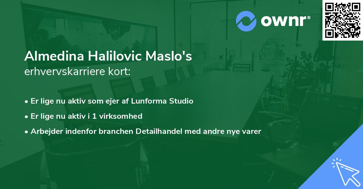 Almedina Halilovic Maslo's erhvervskarriere kort