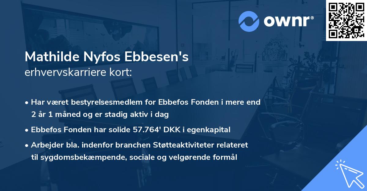 Mathilde Nyfos Ebbesen's erhvervskarriere kort