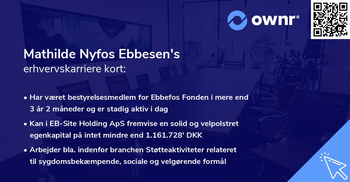 Mathilde Nyfos Ebbesen's erhvervskarriere kort
