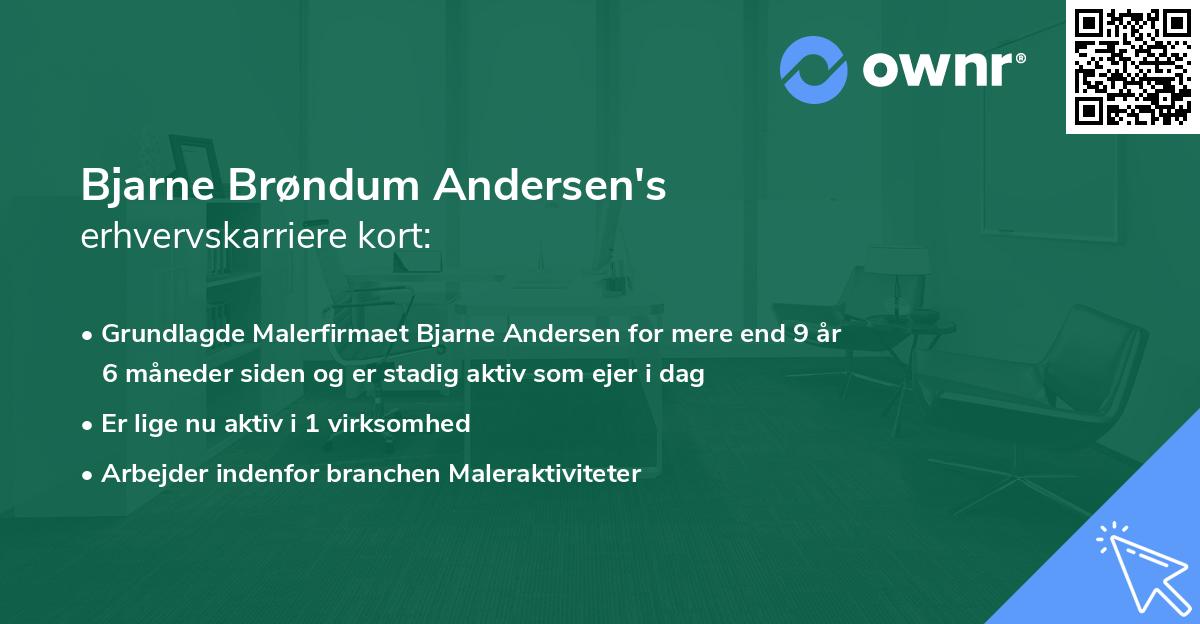 Bjarne Brøndum Andersen's erhvervskarriere kort