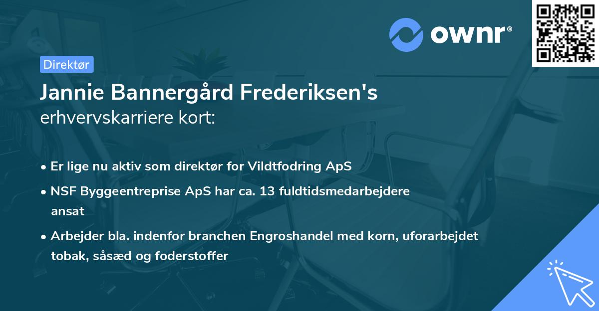 Jannie Bannergård Frederiksen's erhvervskarriere kort