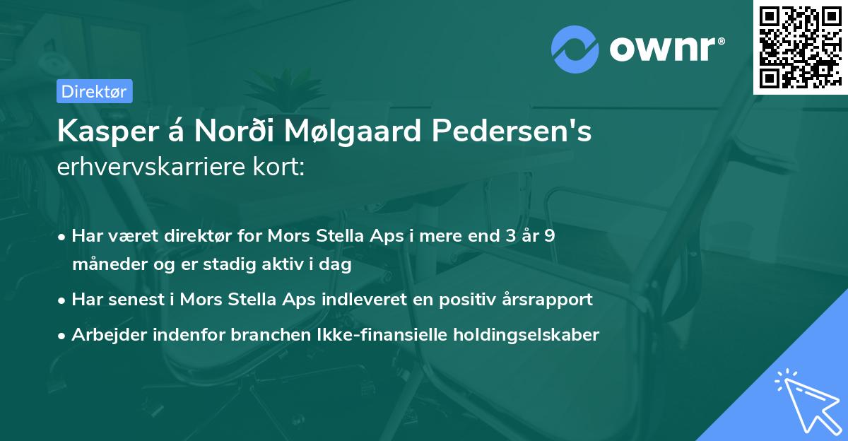 Kasper á Norði Mølgaard Pedersen's erhvervskarriere kort