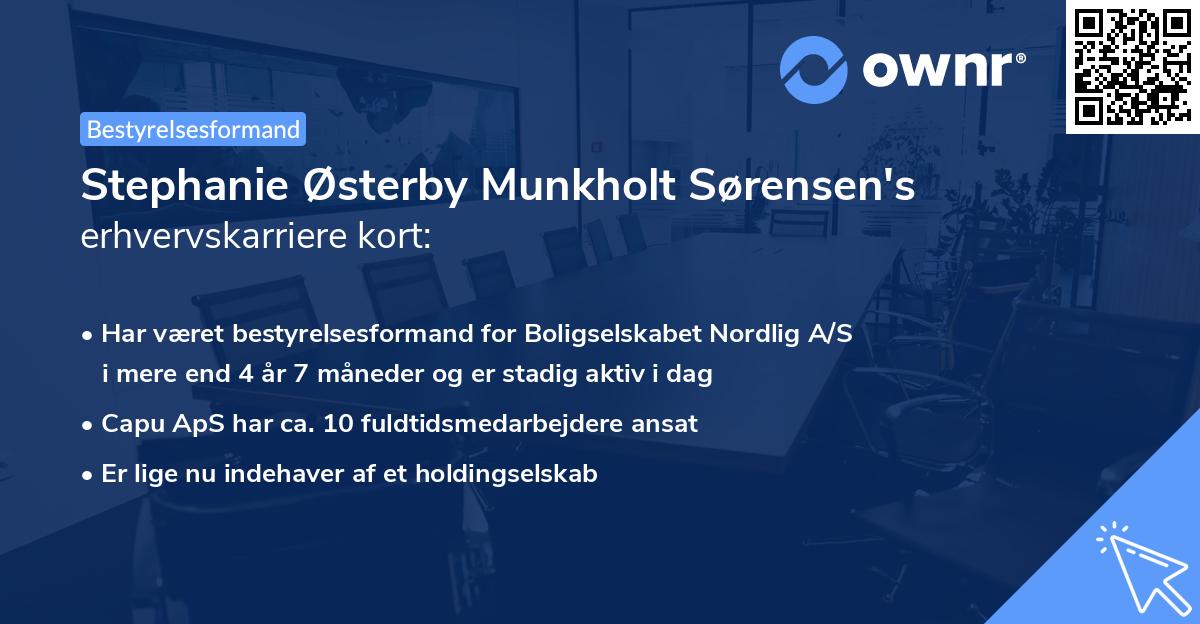 Stephanie Østerby Munkholt Sørensen's erhvervskarriere kort