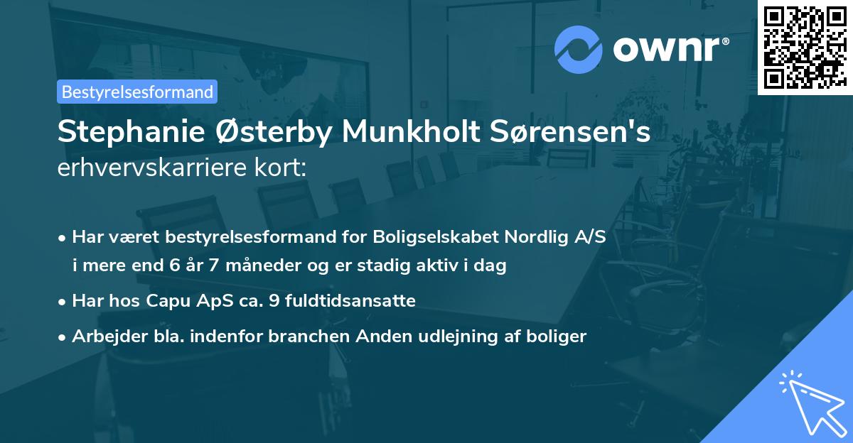 Stephanie Østerby Munkholt Sørensen's erhvervskarriere kort