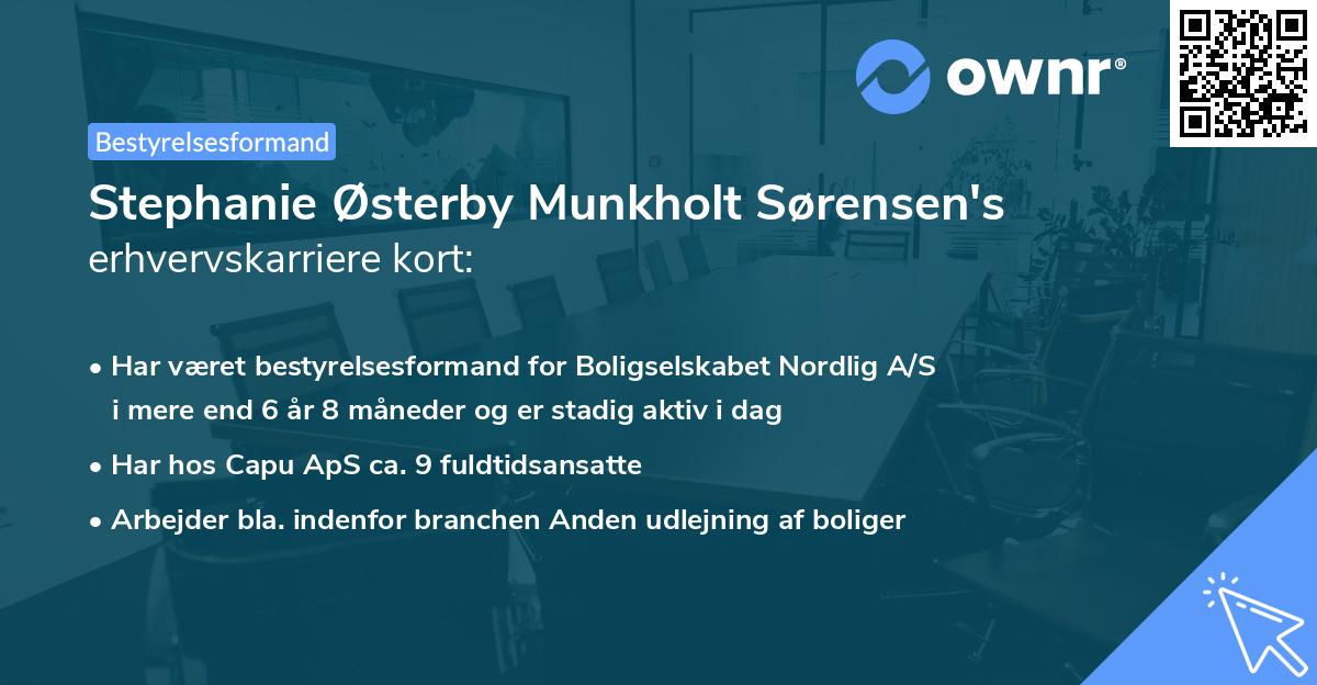 Stephanie Østerby Munkholt Sørensen's erhvervskarriere kort