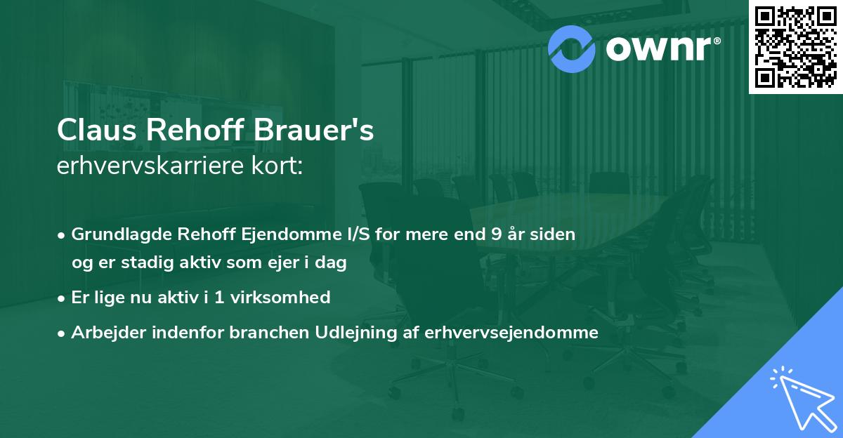 Claus Rehoff Brauer's erhvervskarriere kort