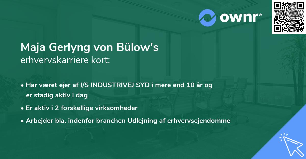 Maja Gerlyng von Bülow's erhvervskarriere kort