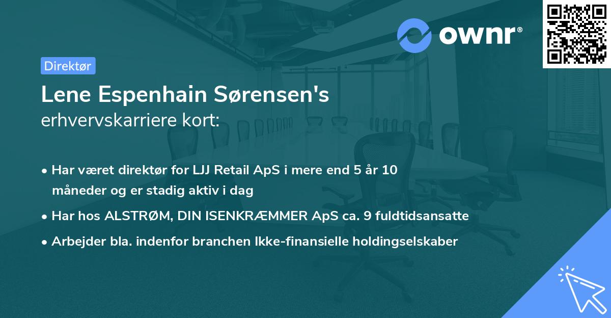 Lene Espenhain Sørensen's erhvervskarriere kort