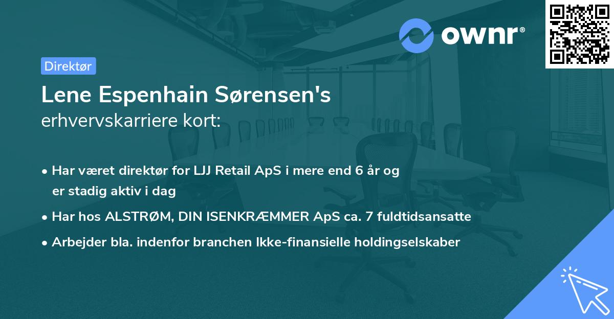 Lene Espenhain Sørensen's erhvervskarriere kort