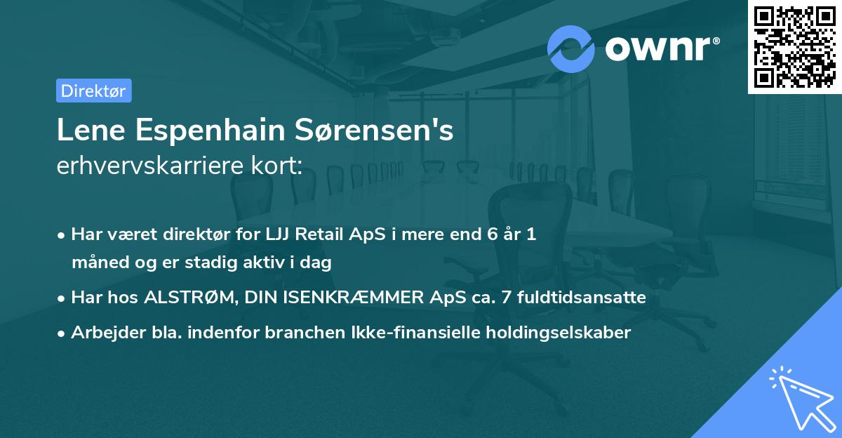 Lene Espenhain Sørensen's erhvervskarriere kort