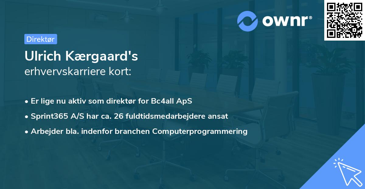 Ulrich Kærgaard's erhvervskarriere kort