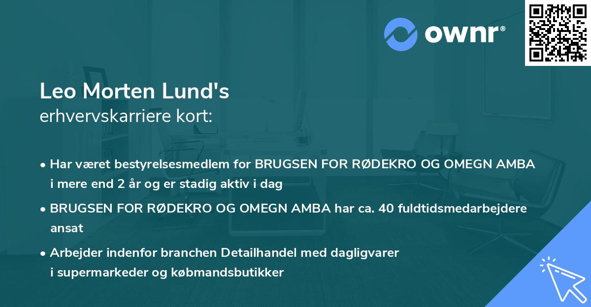Leo Morten Lund's erhvervskarriere kort