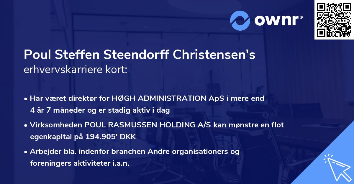 Poul Steffen Steendorff Christensen's erhvervskarriere kort
