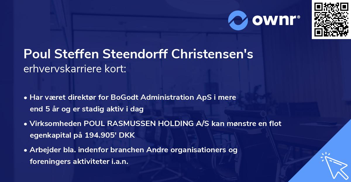 Poul Steffen Steendorff Christensen's erhvervskarriere kort