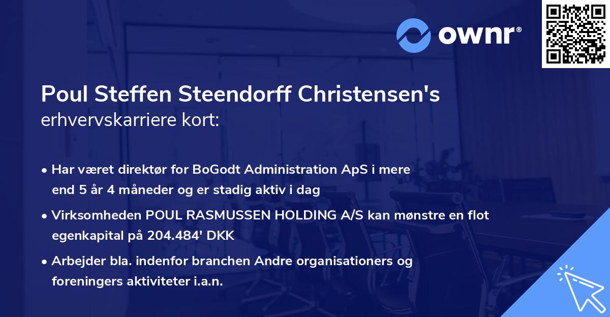 Poul Steffen Steendorff Christensen's erhvervskarriere kort