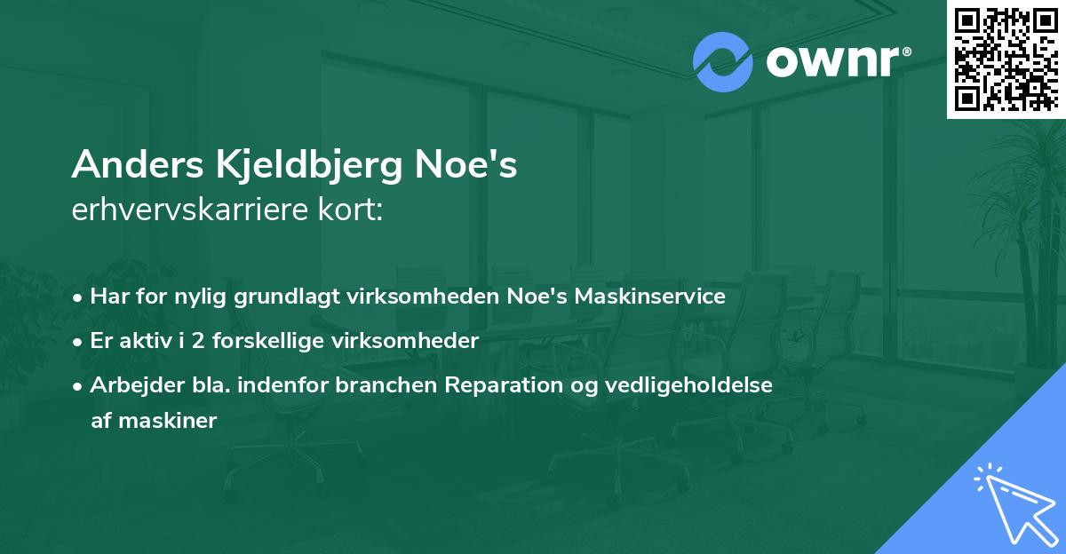 Anders Kjeldbjerg Noe's erhvervskarriere kort