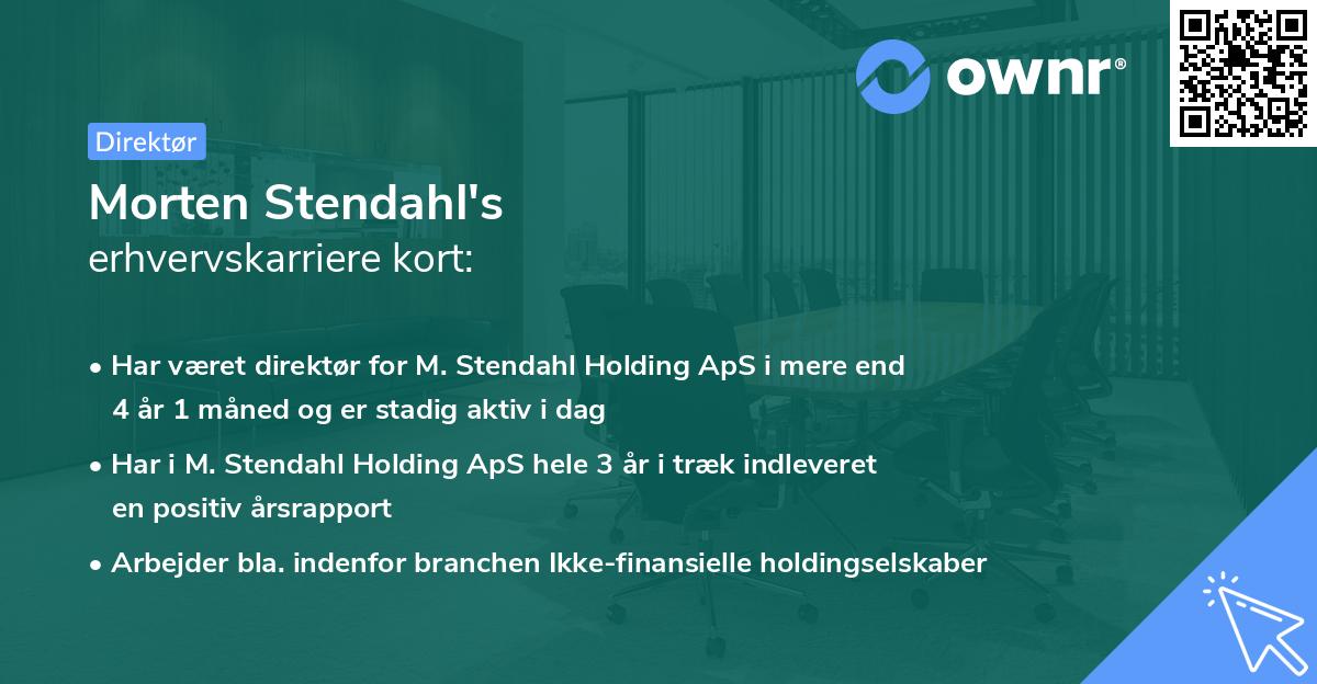 Morten Stendahl's erhvervskarriere kort