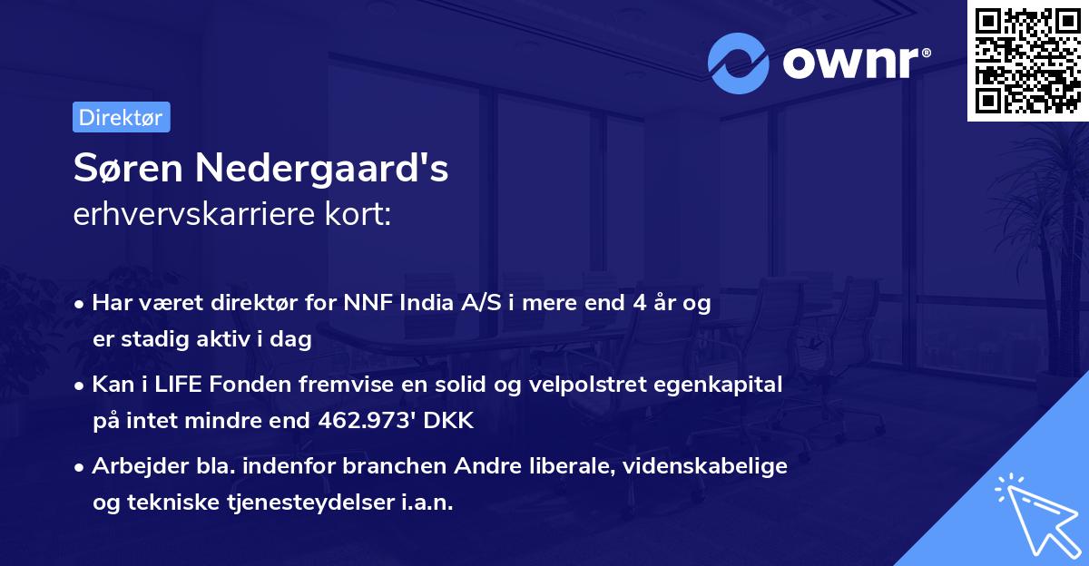 Søren Nedergaard's erhvervskarriere kort